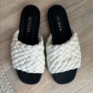 Black and White Simon Miller Slide Sandals